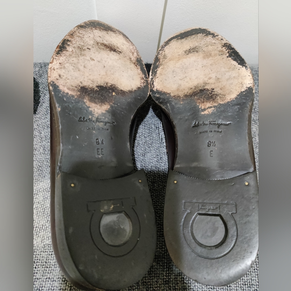 Salvatore Ferragamo Men’s Brown Leather Gancini Bit Loafers Size 8.5 - Picture 7 of 10